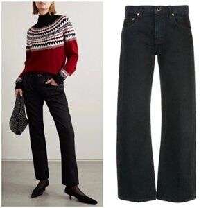 💕KHAITE💕 The Kyle Low Rise Straight Leg Jeans ~ Wilcox Faded Black 24 NWT